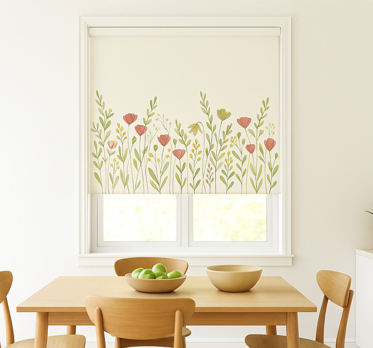 Poppy flower field  dining room blind - TenStickers