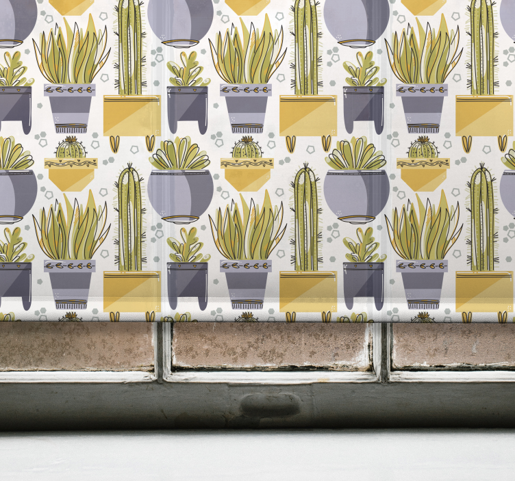 Potted Plant Patterns cactus blind - TenStickers