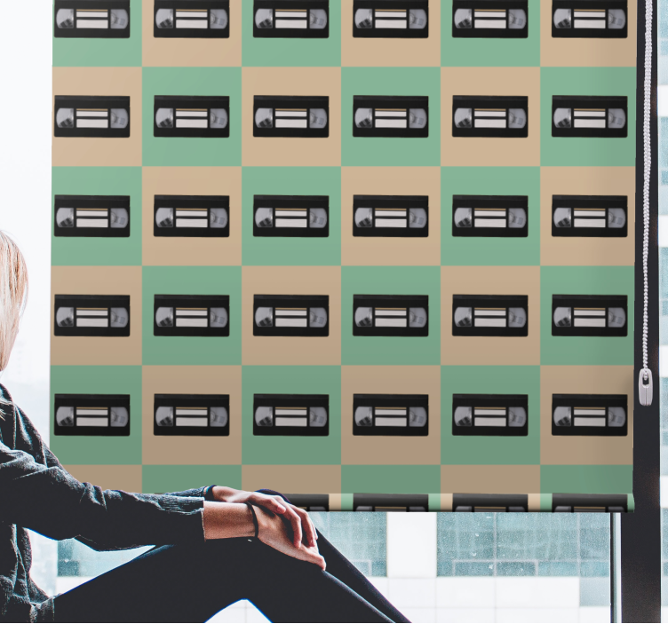 Retro roller blind with retro tape design - TenStickers