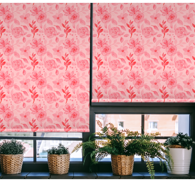Romantic Rose Pattern floral roller blind - TenStickers