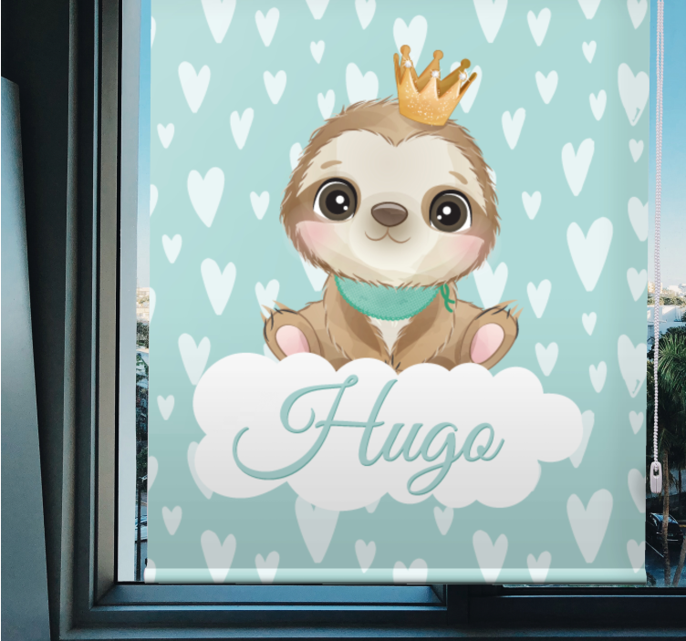 Sloth with crown and name blind children - TenStickers