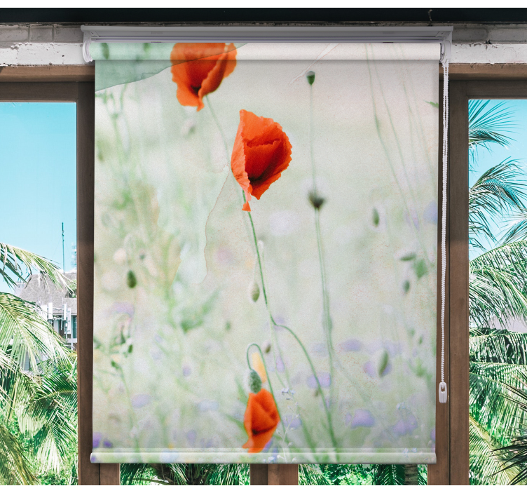Smudged away red poppies Flower blind - TenStickers
