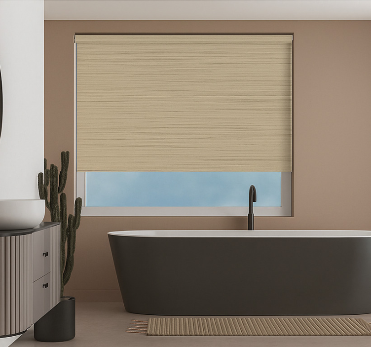 Textured neutral fabric bathroom blind - TenStickers