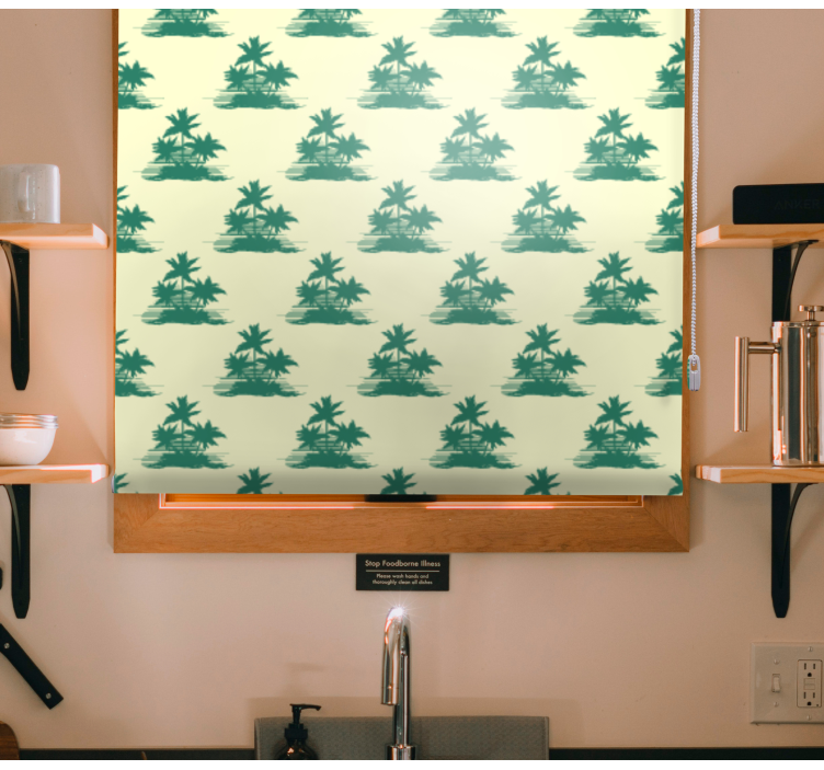 Tropical Palm Silhouettes tree blind - TenStickers