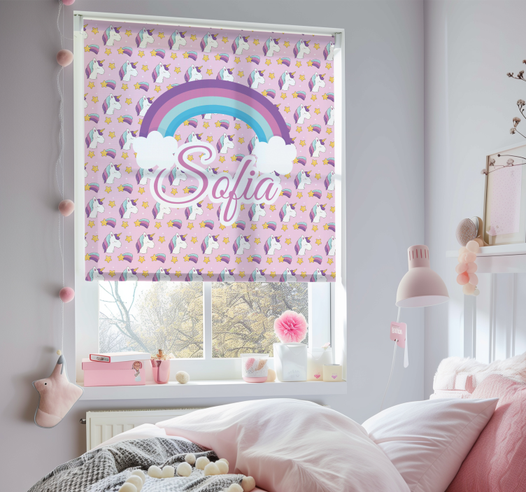 Unicorn pattern Custom printed window shade - TenStickers