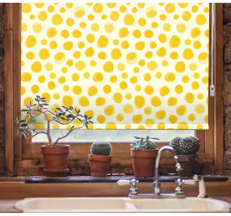 Watercolor yellow dots Original roller blind - TenStickers
