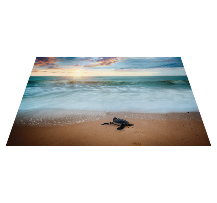 Home placemats turtle on beach design - TenStickers