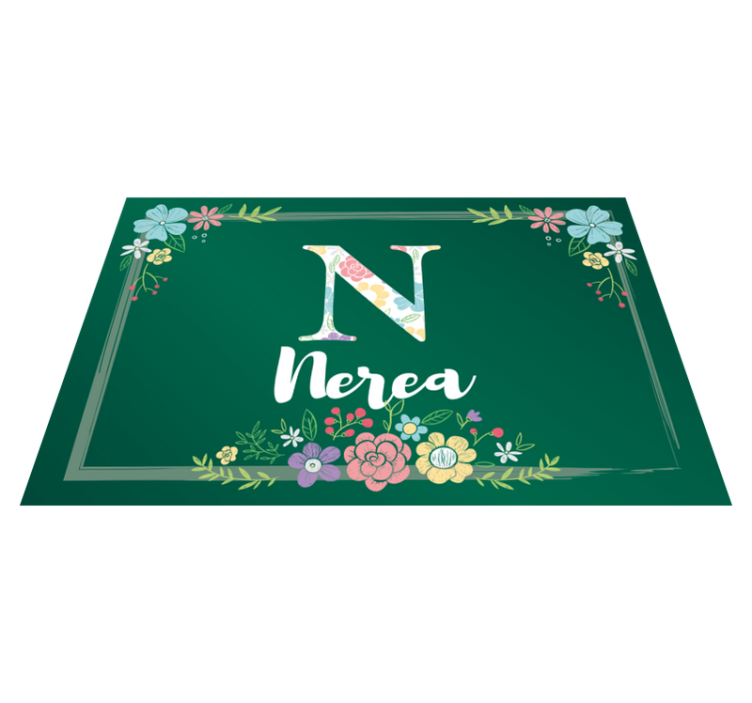Personalised placemats floral initial design - TenStickers