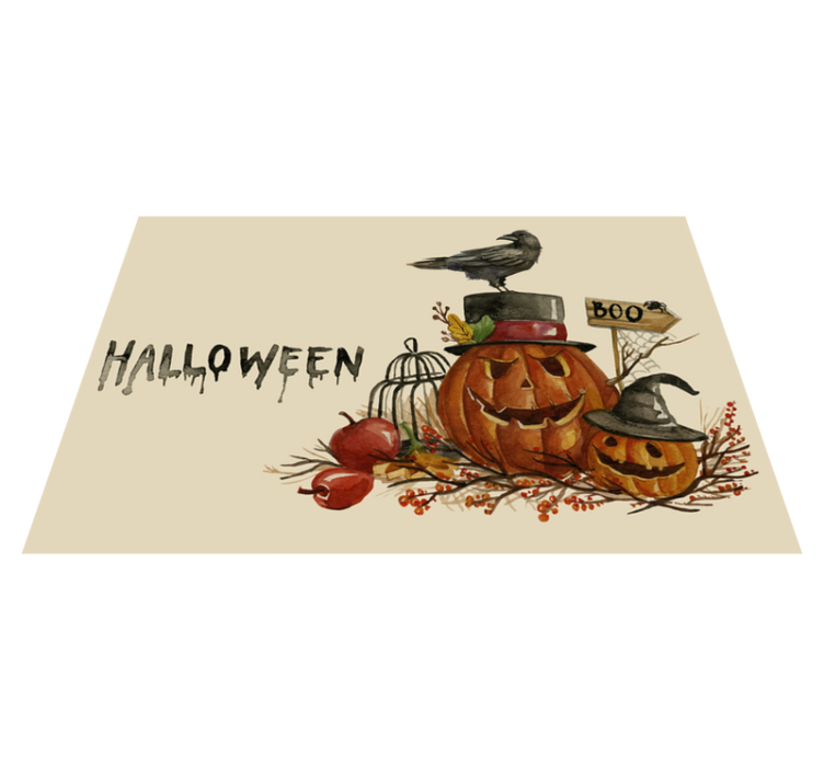 Halloween placemats festive pumpkin display - TenStickers