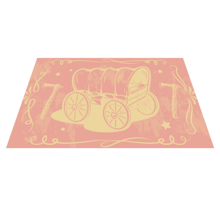 Original placemats vintage wagon illustration - TenStickers
