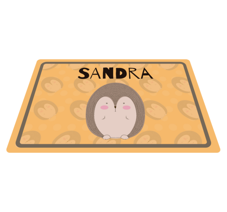 Children placemats adorable hedgehog artwork - TenStickers