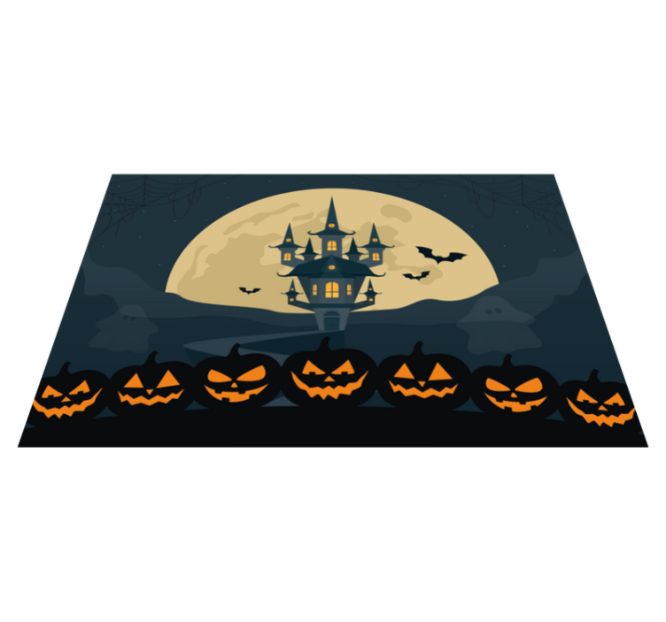 Halloween placemats haunted castle design - TenStickers