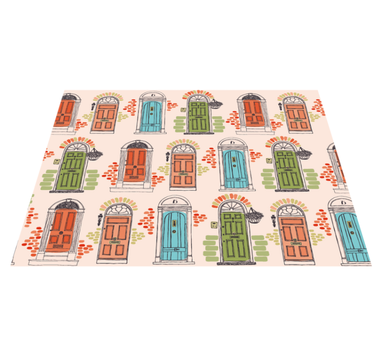Original placemats colorful door designs - TenStickers