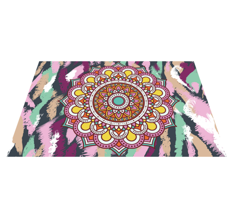 Textured placemats lively mandala design - TenStickers