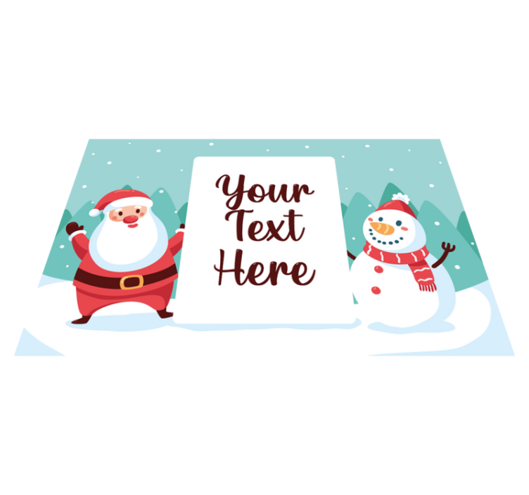 Christmas placemats santa claus and snowman - TenStickers