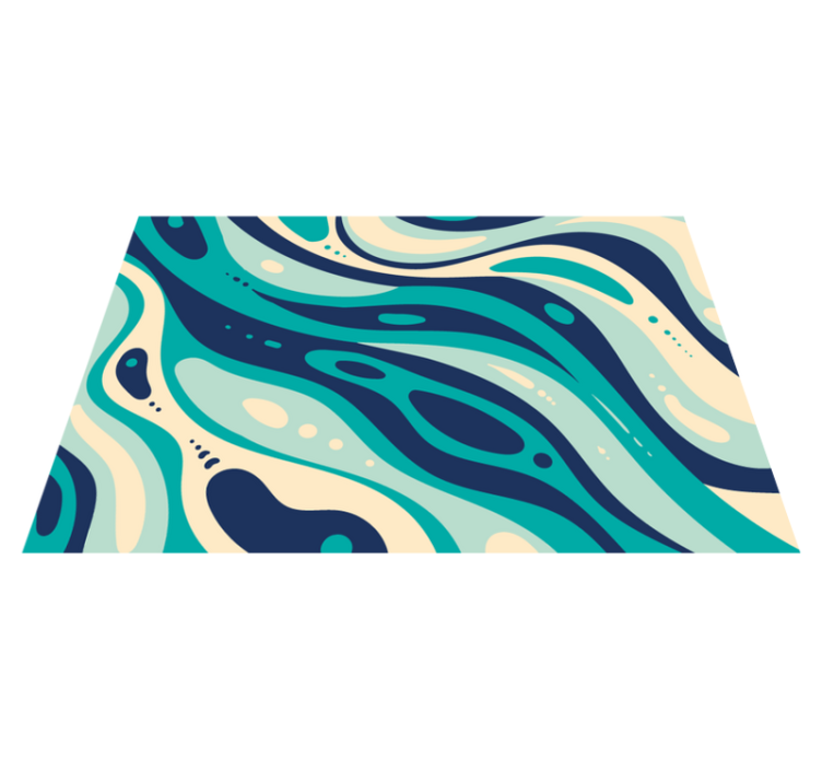 Textured placemats in wavy aqua patterns - TenStickers