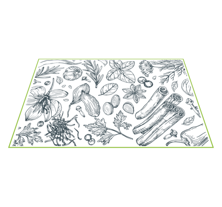 Textured placemats with herb pattern background - TenStickers