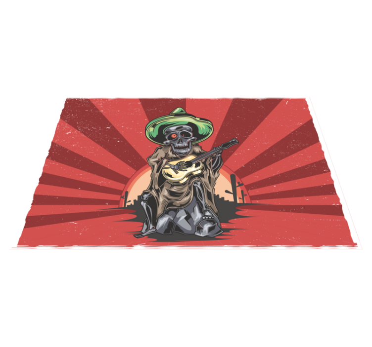 Halloween placemats skeleton mariachi musician - TenStickers