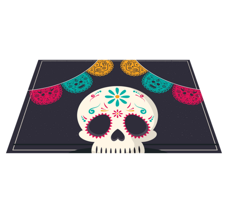 Halloween placemats colorful skull banner - TenStickers