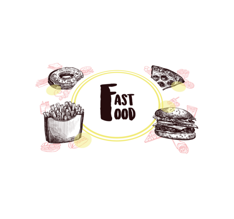 Original placemats fast food art illustrations - TenStickers