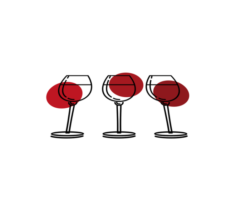 Original placemats wine glasses set - TenStickers