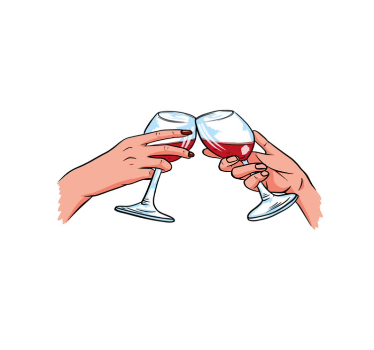 Quote placemats cheers toasting glasses - TenStickers