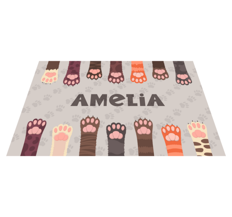 Multicolored cats paws Personalised placemats - TenStickers