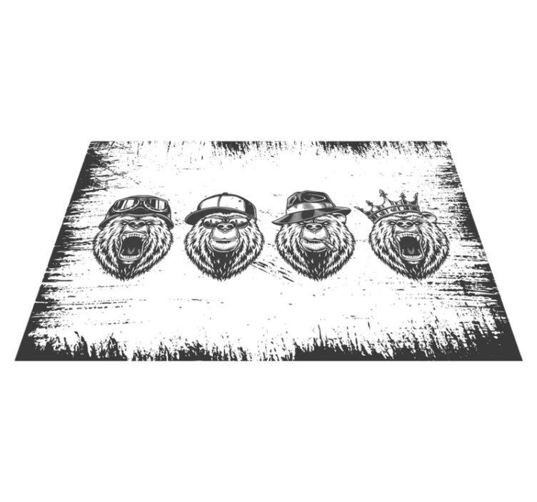 Original placemats stylish bear portraits - TenStickers