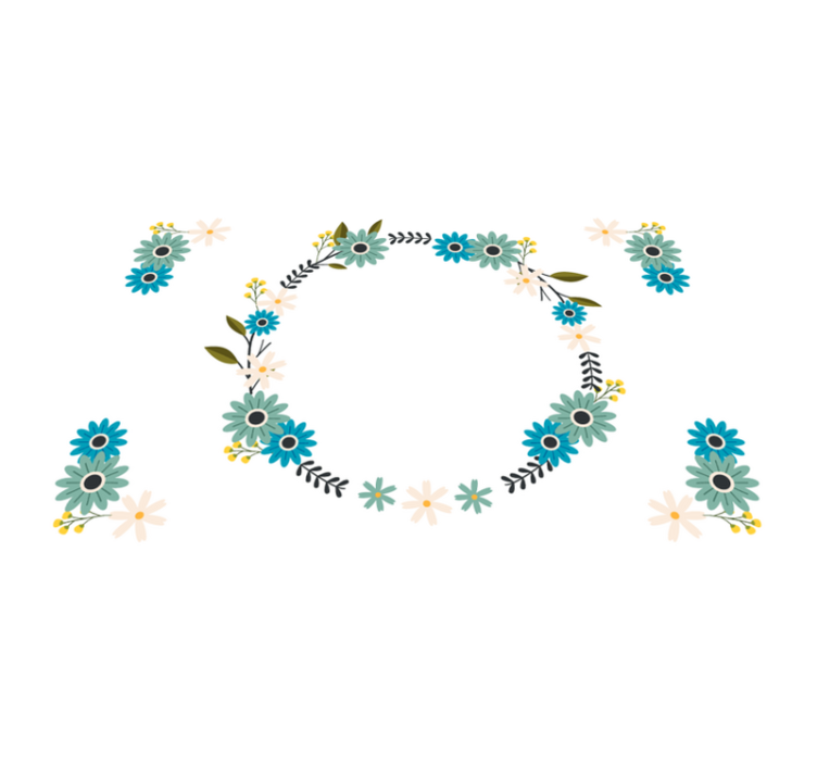 Original placemats floral frame design - TenStickers