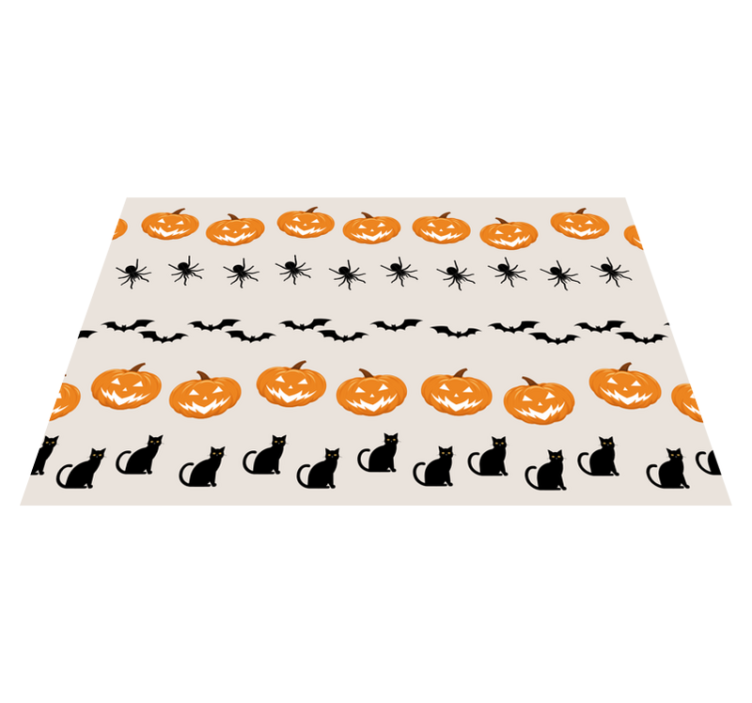 Halloween placemats pumpkin spider cat - TenStickers