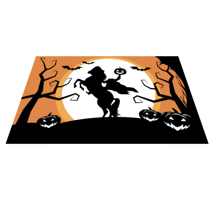 Halloween placemats horse with pumpkin - TenStickers