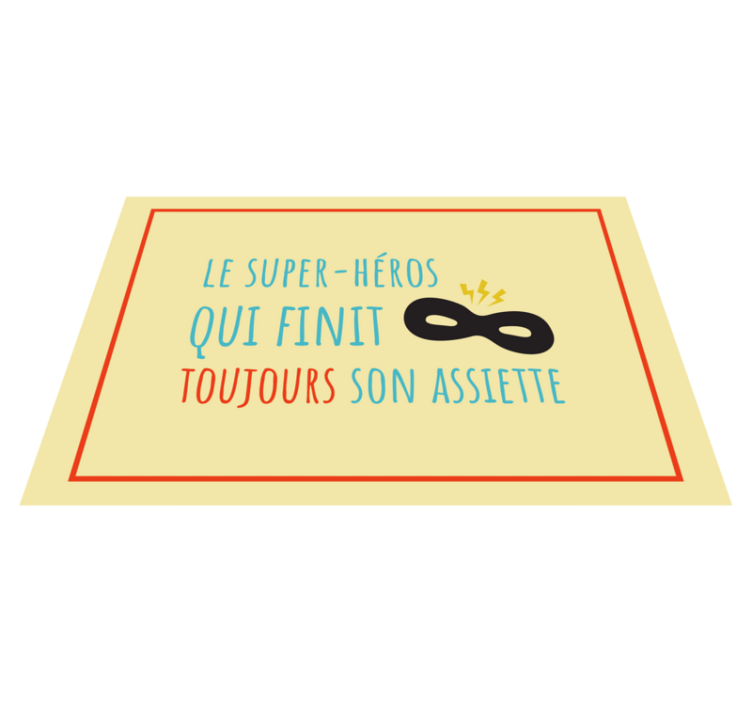 Children placemats superhero plate inspiration - TenStickers