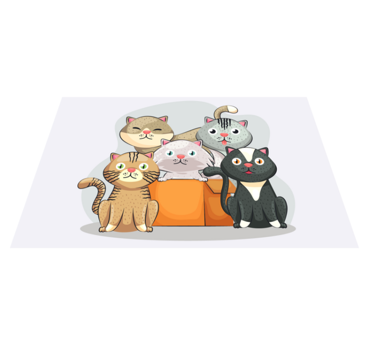 Children placemats cute cat faces - TenStickers