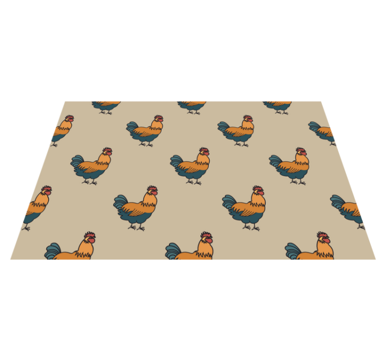 Original placemats charming chicken design - TenStickers