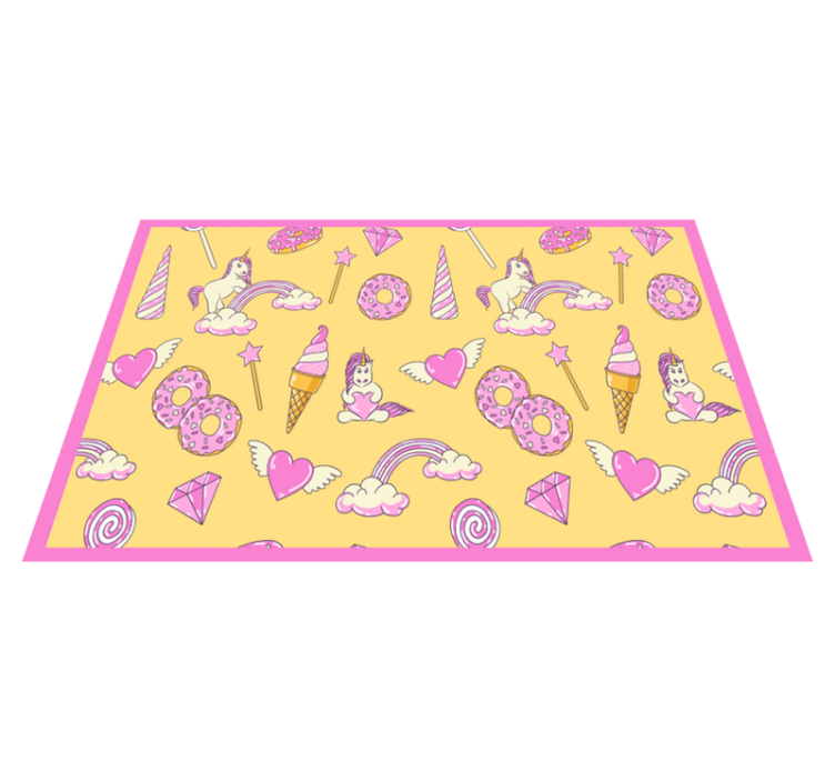 Children placemats whimsical unicorn fun - TenStickers