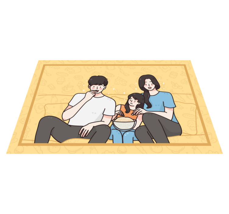 Children placemats family enjoying snacks - TenStickers