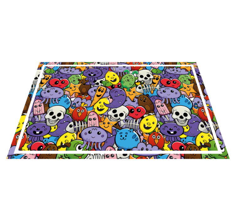 Children placemats featuring colorful cartoon characters - TenStickers