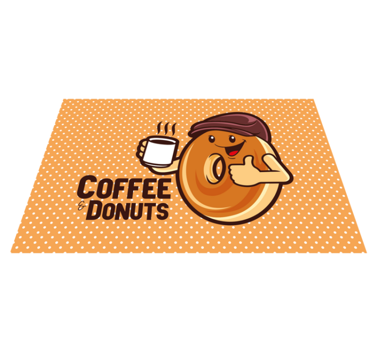 Children placemats happy doughnut character - TenStickers