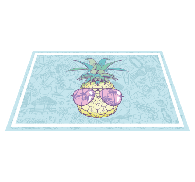 Hawaiian pineapple cartoon original placemats - TenStickers