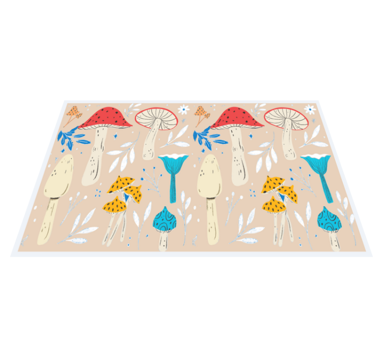 Original placemats whimsical mushroom design - TenStickers