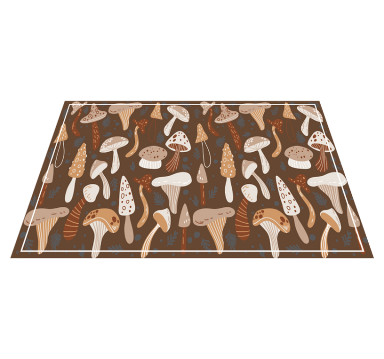 Forest mushrooms on brown background placemats - TenStickers