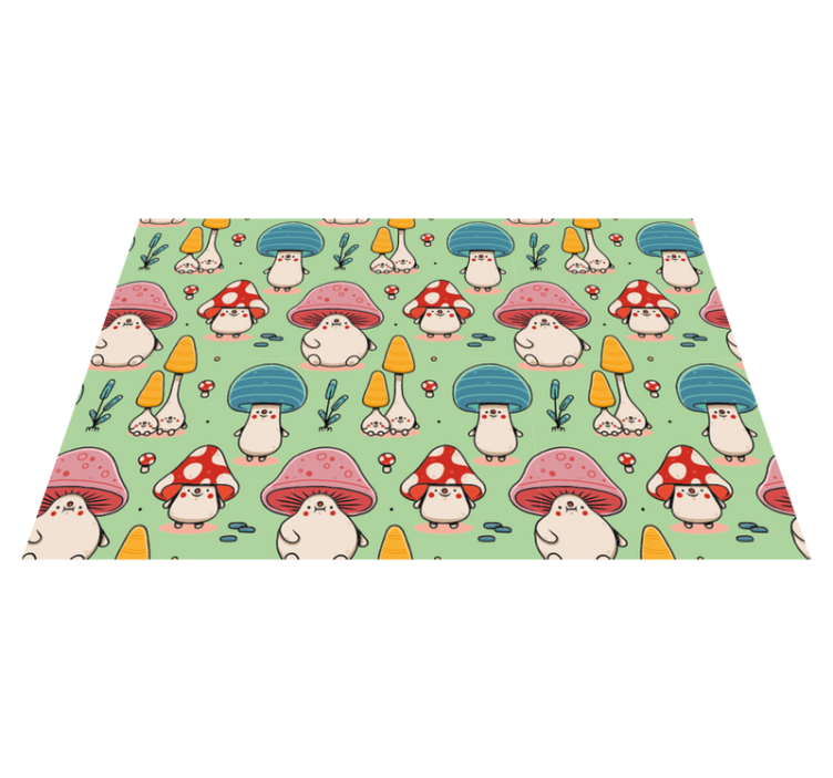 Children placemats cute mushroom characters - TenStickers