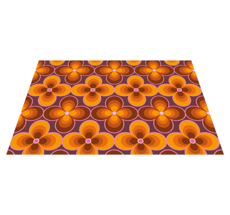 Flower retro groovy pattern original placemats - TenStickers