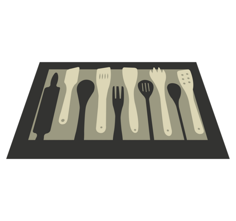 Original placemats cooking utensil shapes - TenStickers