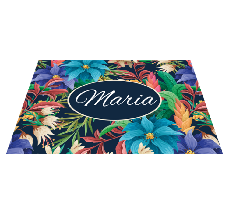 Personalised placemats floral personalized platter - TenStickers