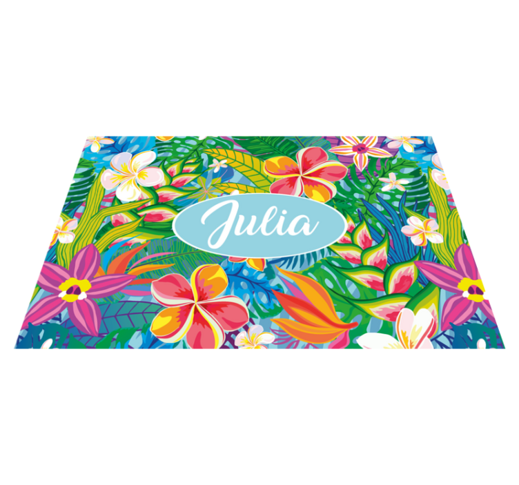 Personalised placemats tropical floral design - TenStickers