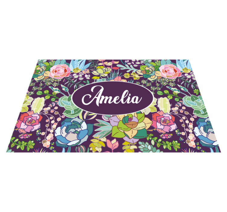 Personalised placemats floral custom artwork - TenStickers