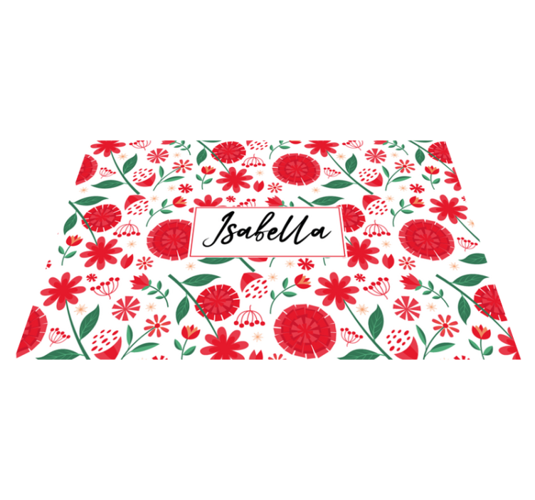 Personalised placemats with floral name design - TenStickers
