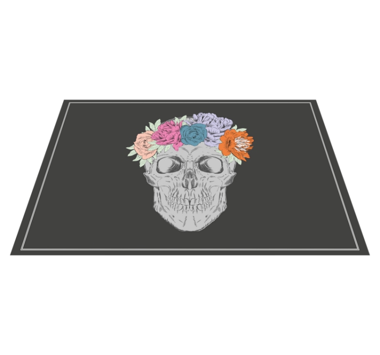 Original placemats skull floral crown design - TenStickers