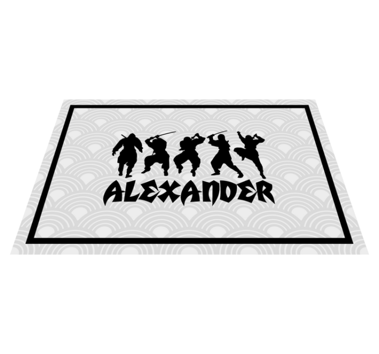 Personalised placemats ninja warrior silhouettes - TenStickers